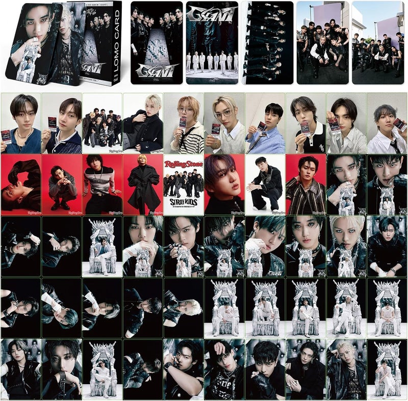KPOPBP صندوق هدايا ألبوم عملاق، مجموعة 55 بطاقة صور، بطاقات KPOP، حبال، ملصقات، سلسلة مفاتيح، هدية للأولاد والبنات من SKZ - Image 2